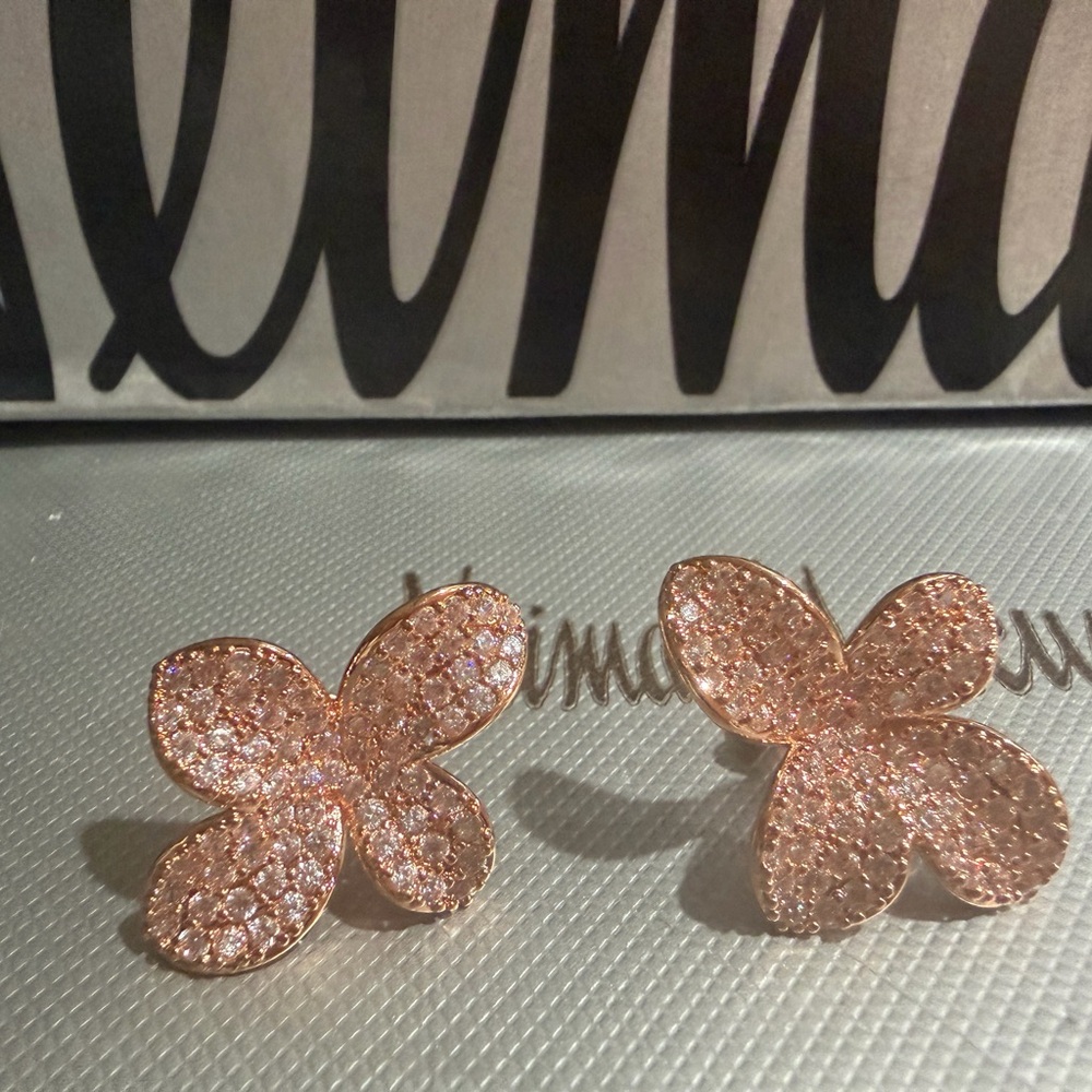 SEGRETI Rose Gold Flower Earrings 18k